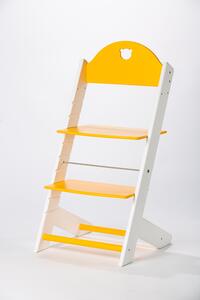 Lucas Wood Style rostoucí židle MIXLE - bílá/žlutá rostoucí židle MIXLE: Autíčko
