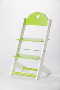 Lucas Wood Style rostoucí židle MIXLE - bílá/zelená rostoucí židle MIXLE: Srdíčko