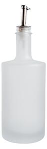Skleněná láhev na olej 500 ml bílá mléčná s nerezovou nálevkou VILO