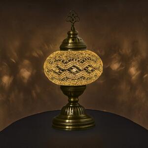 Krásy Orientu Orientální skleněná mozaiková lampa Abyad - stolní