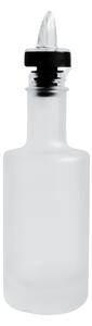 Skleněná láhev na olej 200 ml bílá mléčná s čirou nálevkou VILO