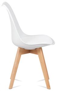 Jídelní židle ROMUS – plast / PU kůže / masiv buk