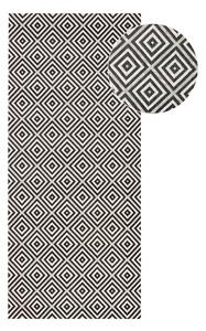 Černo-bílý venkovní koberec NORTHRUGS Karo, 80 x 200 cm