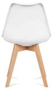 Jídelní židle ROMUS – plast / PU kůže / masiv buk