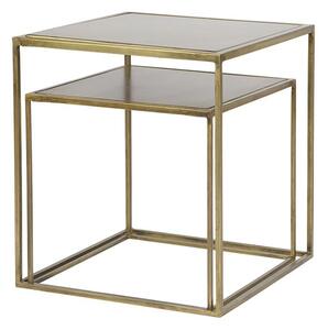 Kovový stolek Metallic sada 2 ks 45 × 40 × 40,35 × 36 × 36 cm BEPUREHOME