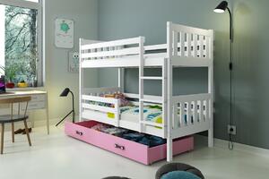 Patrová dětská postel CARINO | 80 x 190 cm Barva: bílá / růžová