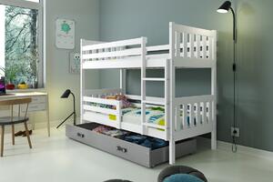 Patrová dětská postel CARINO | 80 x 190 cm Barva: bílá / šedá