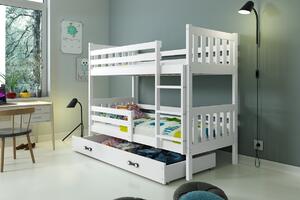 BMS Group Dětská patrová postel s úložným prostorem CARINO 190x80 bílá Barva šuplíku: Bílá
