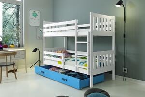 BMS Group Dětská patrová postel s úložným prostorem CARINO 190x80 bílá Barva šuplíku: Bílá