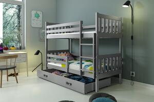 BMS Group Dětská patrová postel s úložným prostorem CARINO 190x80 grafit Barva šuplíku: Grafit