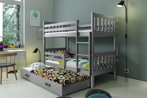 BMS Group Dětská patrová postel s přistýlkou CARINO 190x80 grafit Barva šuplíku: Bílá