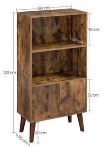 VYSOKÁ KOMODA, hnědá, 60/120/30 cm Boxxx - Online Only obývací stěny, Online Only