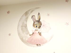 Vyrobeno v EU Nálepka na stěnu - Králičí holčička na měsíčku