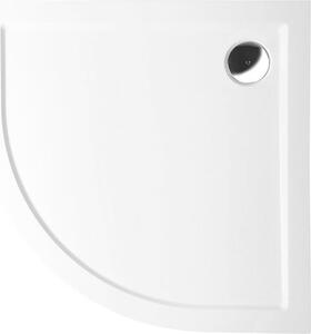 Polysan SERA sprchová vanička z litého mramoru, čtvrtkruh 80x80x4cm, R550, bílá 40511