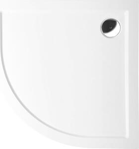 Polysan SERA sprchová vanička z litého mramoru, čtvrtkruh 100x100cm, R550, bílá 62111