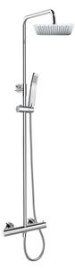 Mereo Termostatická nástěnná sprchová baterie s hadicí, ruční a talířovou hranatou sprchou slim 200x200mm CB60104TSD