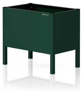 Malý kovový obal na květináč v lahvově zelené barvě: DAISY 400 x 350 x 250 mm