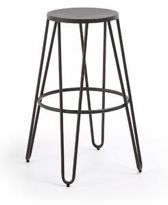 LA FORMA Tmavě šedá barová židle Mallone 76 × 45 × 45 cm