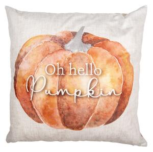 Podzimní povlak na polštář s dýní a nápisem Oh hello Pumpkin – 45x45 cm