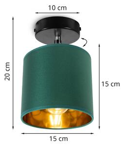 Stropní svítidlo GAMA, 1x zelené textilní stínítko, (možnost polohování)