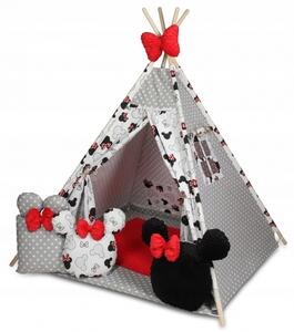 Stan pro děti týpí Minnie - bílá, černá, červená (Stan pro děti týpí s velkou výbavou)