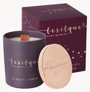 Ručně vyrobená vonná sójová svíčka's dřevěným knotem Luxury Amber, 300 g
