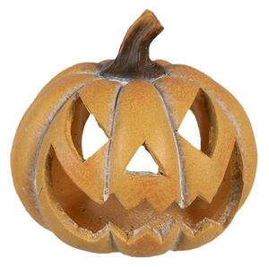 Oranžová keramická rozesmátá dýně na Halloween Jack I – 15x14x13 cm