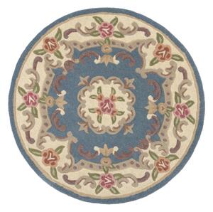 Modrý vlněný koberec Flair Rugs Aubusson, ⌀ 120 cm