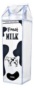 Plastová průhledná láhev ve tvaru kartonového boxu Fresh Milk – 1000 ml