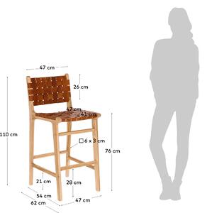  Přírodní barová židle Calixta 110 × 62 × 47 cm LA FORMA