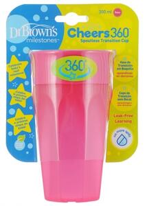 Dr.Browns Kouzelný hrneček Cheers 360°, 300 ml, růžový