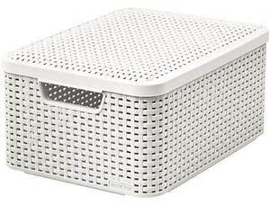 Košík Curver® STYLE2 LID M, krémový, 38x29x17 cm, s vekom