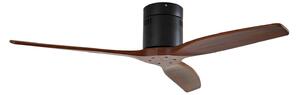 Stropní ventilátor Lucande Vindur, černý, dřevo, DC, tichý Lucande, Vindur, Dřevo, Obývací pokoj, Kov, Moderní