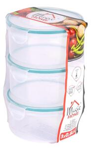Dóza MagicHome Lunchbox R808 3x0,80 lit, okrúhle, sada 3 ks, Clip