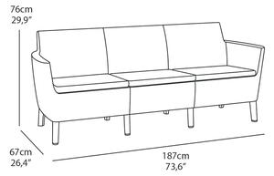 Keter SALEMO 3 seater sofa - grafit