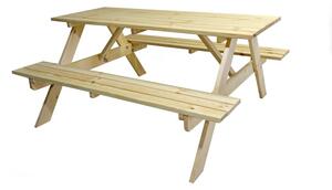PIKNIK zahradní set dřevěný - 160 cm - přírodní