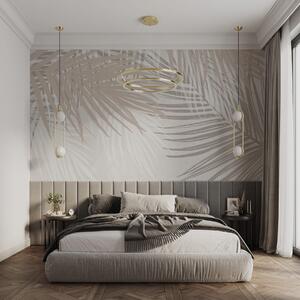 Fototapety Palmové listy ve světle béžových a bílých tónech, tropické listí,, Fototapety příroda, Fototapety palmové listy, w08869 : uwalls.cz