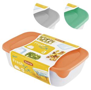 Dóza Curver® Set Rectangular, 500/1000/2000 ml, mix farieb mint/sivá/broskyňová