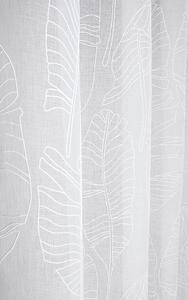Room99 Záclona na pásce Flory Bílá Listy Velikost: 140 x 250 cm
