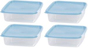 Dóza MagicHome Lunchbox set YH128 sada 4 ks, 1000 ml (17,7x17,7x5,8 cm), štvorcová, Clip