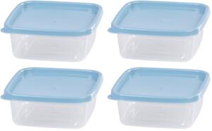 Dóza MagicHome Lunchbox set YH54 sada 4 ks, 600 ml (14,3x14,3x5,8 cm) štvorcová, Clip