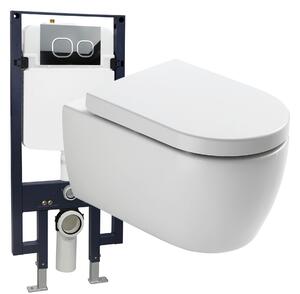 WC Set 22: WC NT2039 BíláPředstěnový instalační systém G3008 se splachovacím panelem - WC sedátko Soft-Close