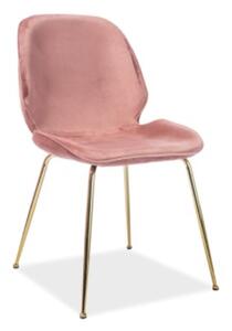 Signal Židle ADRIEN Velvet | zlaté nohy Barva: Růžová