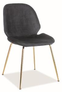 Židle ADRIEN Velvet | zlaté nohy Barva: Černá