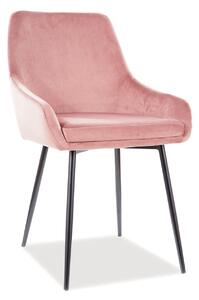 Signal Židle ALBI VELVET Barva: Růžová