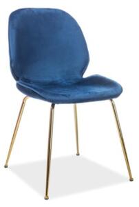 Signal Židle ADRIEN Velvet | zlaté nohy Barva: Modrá