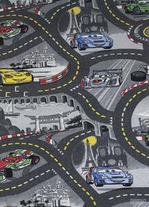 Metrážový koberec WORLD OF CARS 2 - 97 Šedá, Vícebarevné 300 cm