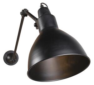 Průmyslová nástěnná lampa černá nastavitelná - Wye
