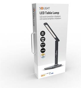 WO45-B LED stolní lampička s displayem, 9W, volba teploty světla, kůže, černá