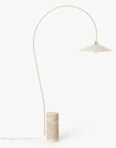 Oblouková lampa s travertinovou podstavou Cora